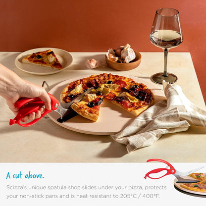 Belro non-stick pizza scissors with protective server for easy pizza cutting and serving in kitchen and dining.