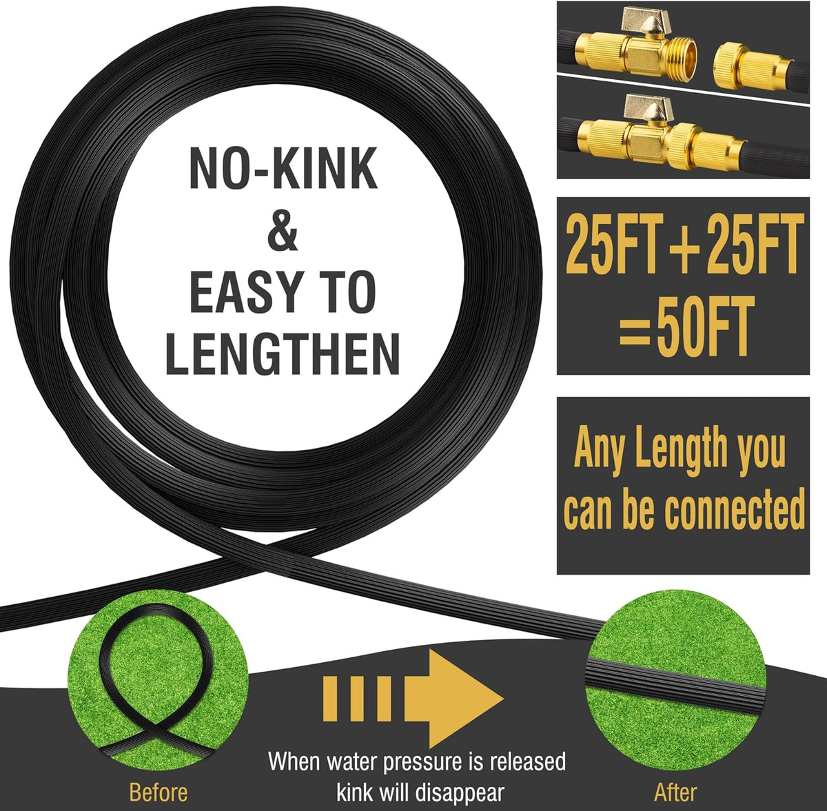 Belro expandable garden hose with a 10-function spray nozzle, outdoor garden hose for flexible watering and cleaning.