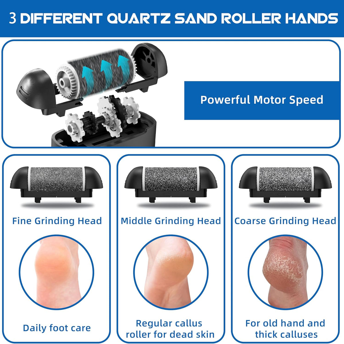 Belro electric callus remover with rotating head for smooth, soft feet, ideal for foot care and skin exfoliation.