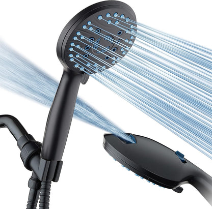 Belro adjustable handheld shower head with hose, featuring multiple spray settings and ergonomic handle for easy use.