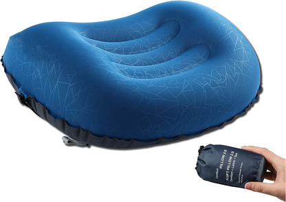 Belro backpacking and camping pillow, compact and lightweight, designed for outdoor sleep comfort during camping trips.