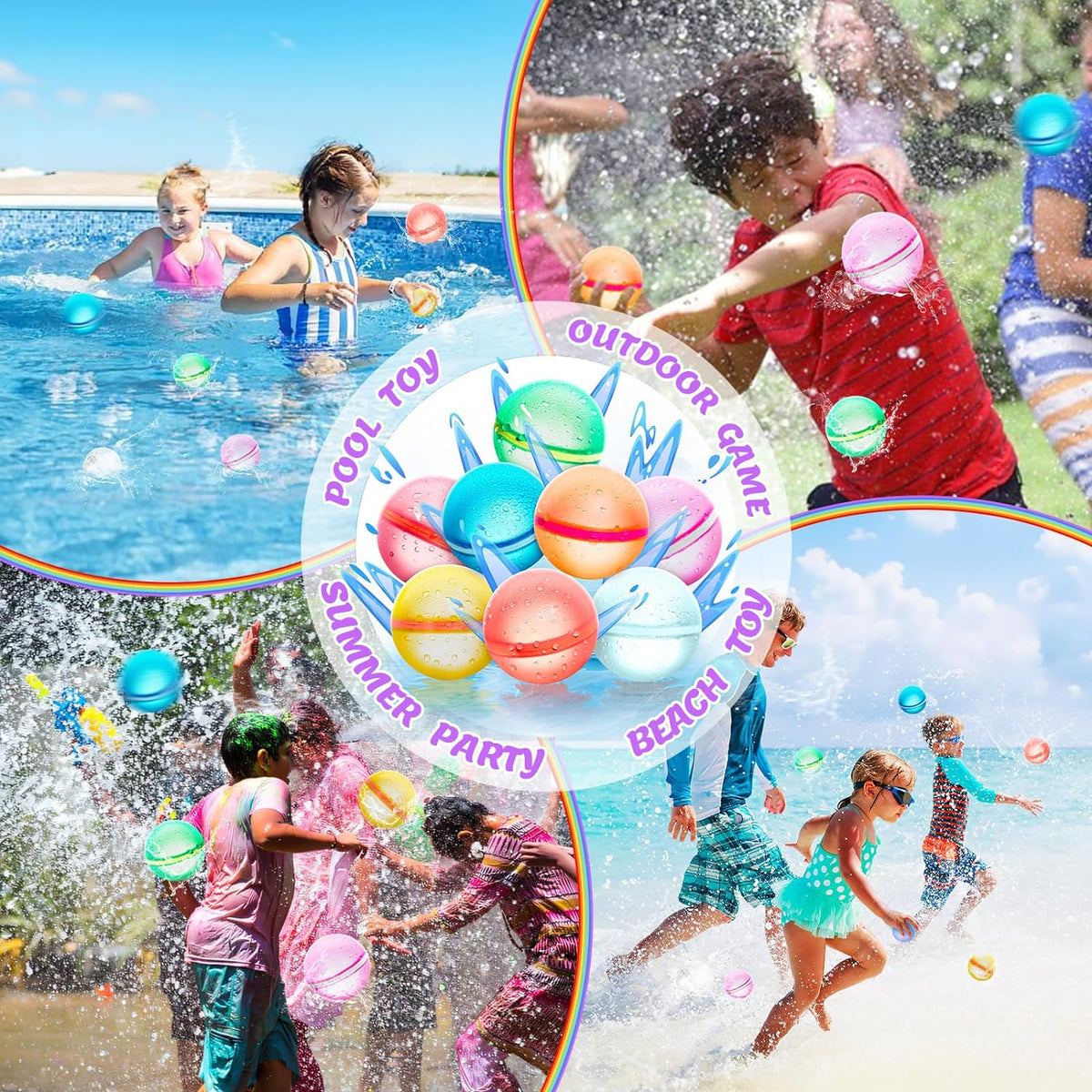 Belro reusable magnetic water balloons toy for kids, featuring colorful water balloons with magnetic connectors for arts and craft play.