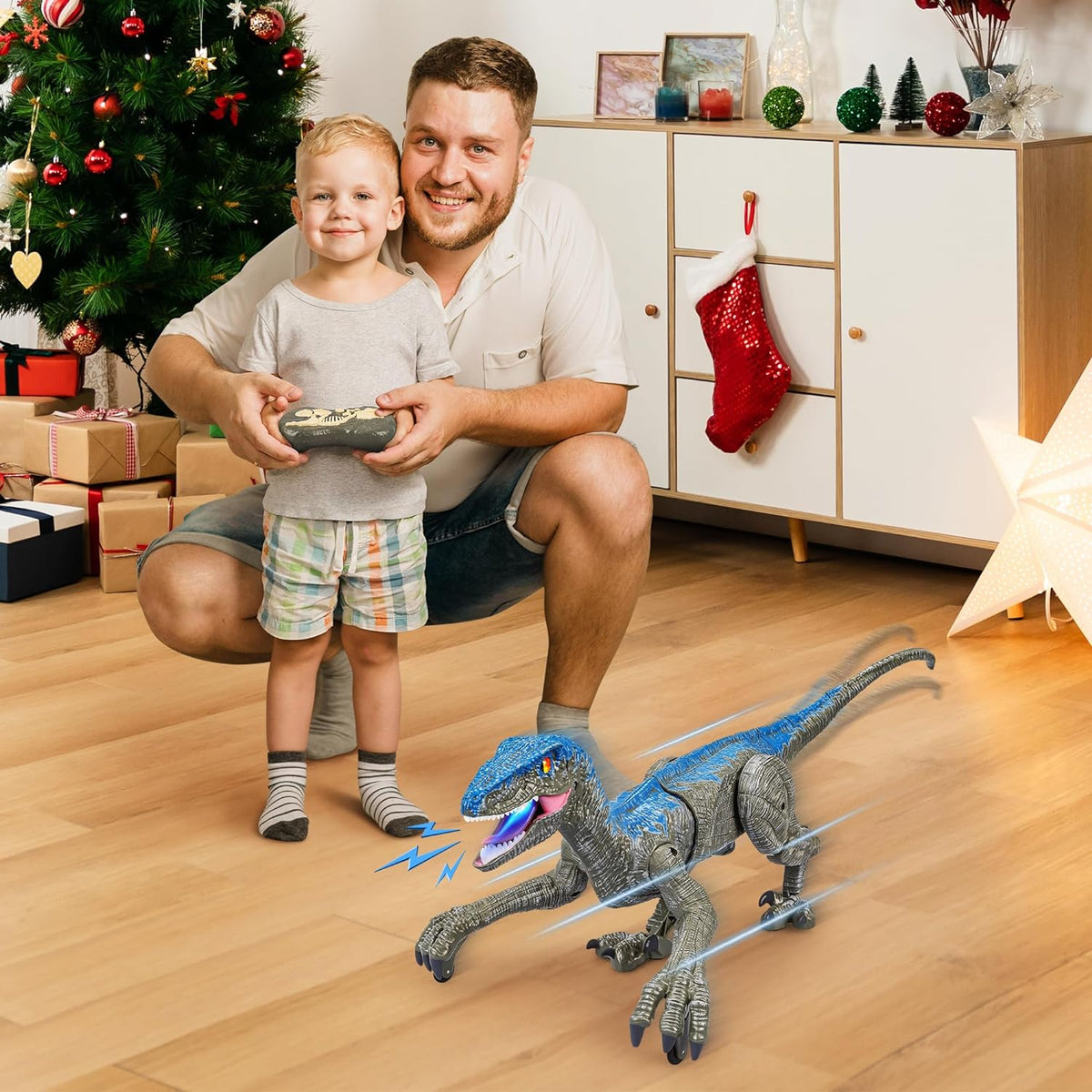 Belro remote control dinosaur toy with moving limbs and realistic design, ideal for children's play and entertainment.