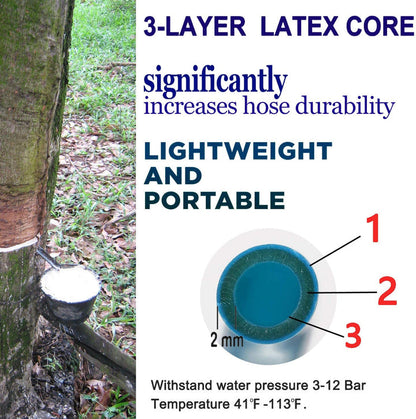 Belro expandable garden hose for outdoor use, flexible and lightweight with a durable connection fitting, suitable for watering gardens.