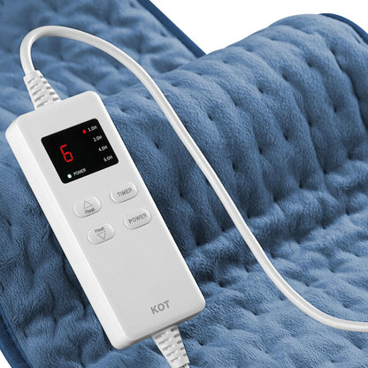 Belro electric heating pad for back pain relief, soft fabric cover with adjustable temperature controls for soothing comfort.