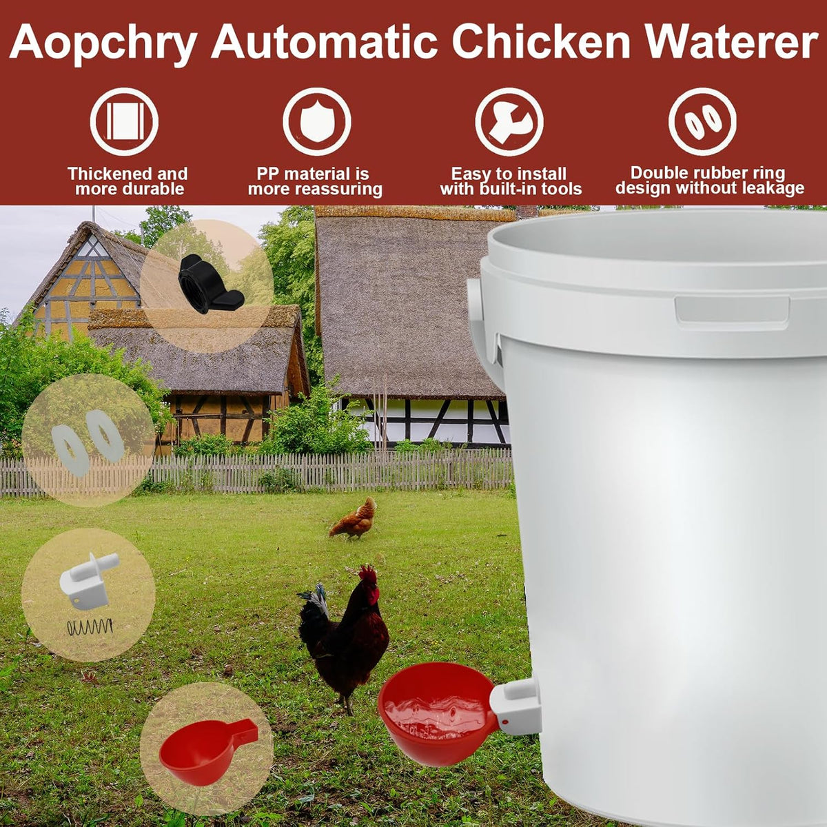 Set of 10 Belro chicken waterer vests, lightweight and adjustable, designed to keep poultry hydrated and comfortable.