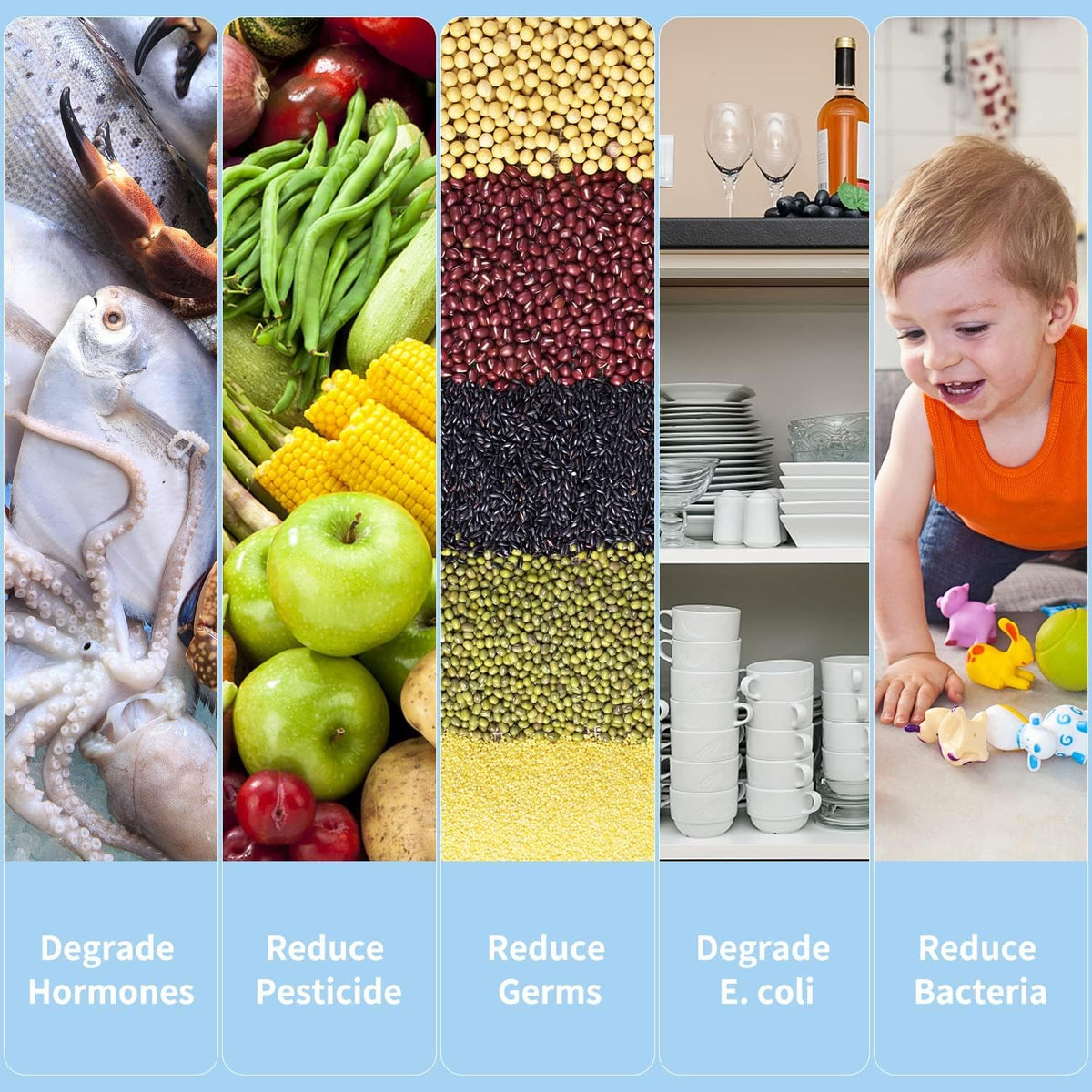Belro fruit and vegetable washing machine for home use, outdoor kitchen cleaning appliance with multiple wash settings.