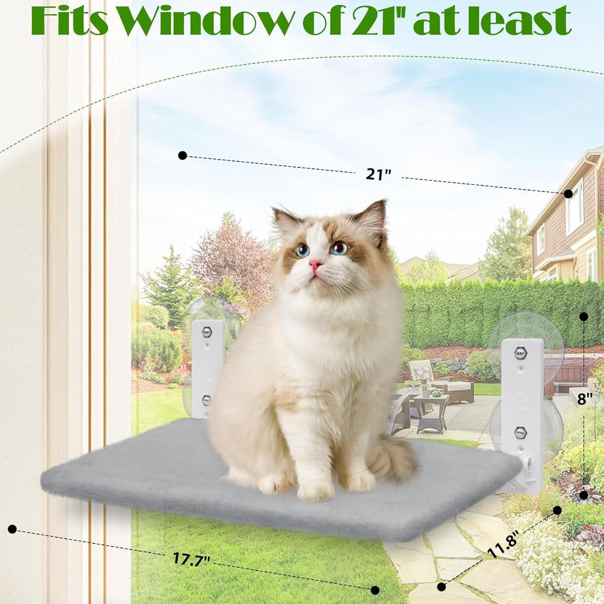 Belro cat hammock window perch attached to a window, providing a cozy spot for cats to rest and enjoy outside views.