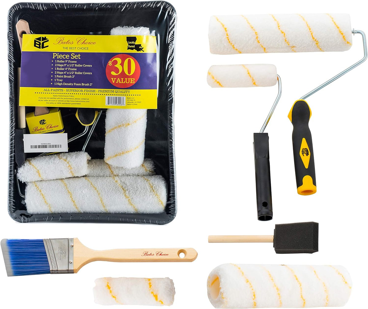 Belro home paint roller kit with adjustable handle and multiple roller covers for smooth interior and exterior painting projects.
