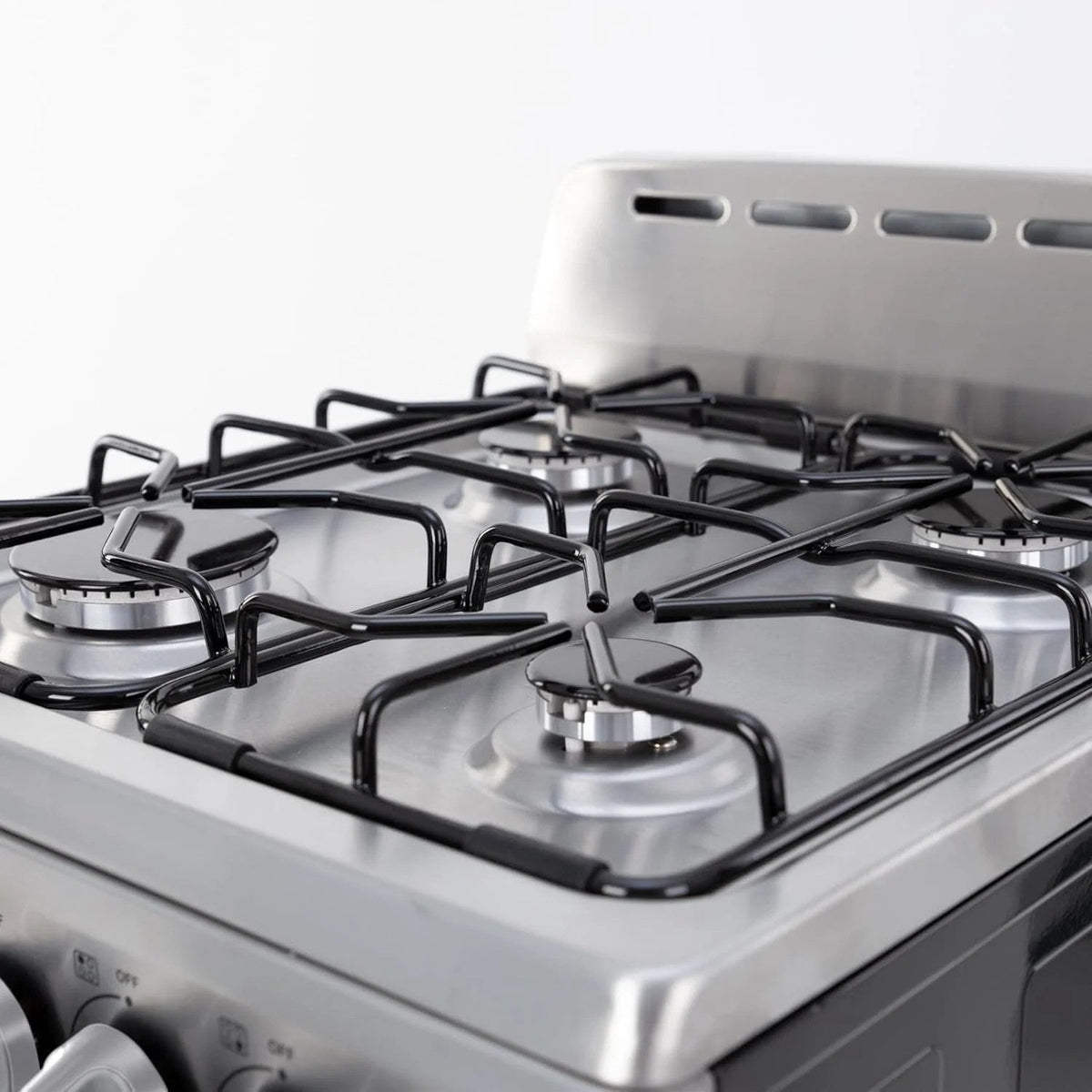 Casavibeo Avanti GR2013CSS 20-inch freestanding gas range with four burners and oven, stainless steel finish.