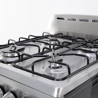 Casavibeo Avanti GR2013CSS 20-inch freestanding gas range with four burners and oven, stainless steel finish.