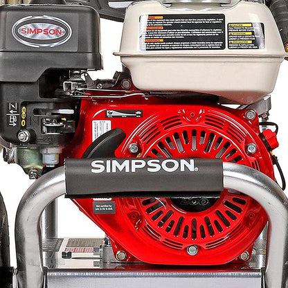 Casavibeo Simpson ALH3425 aluminum gas pressure washer with Honda GX200 engine, 3600 PSI, 2.5 GPM, professional-grade.