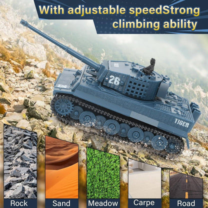 Belro RC tank toy with detailed exterior, remote control, and realistic design for kids' play and entertainment.