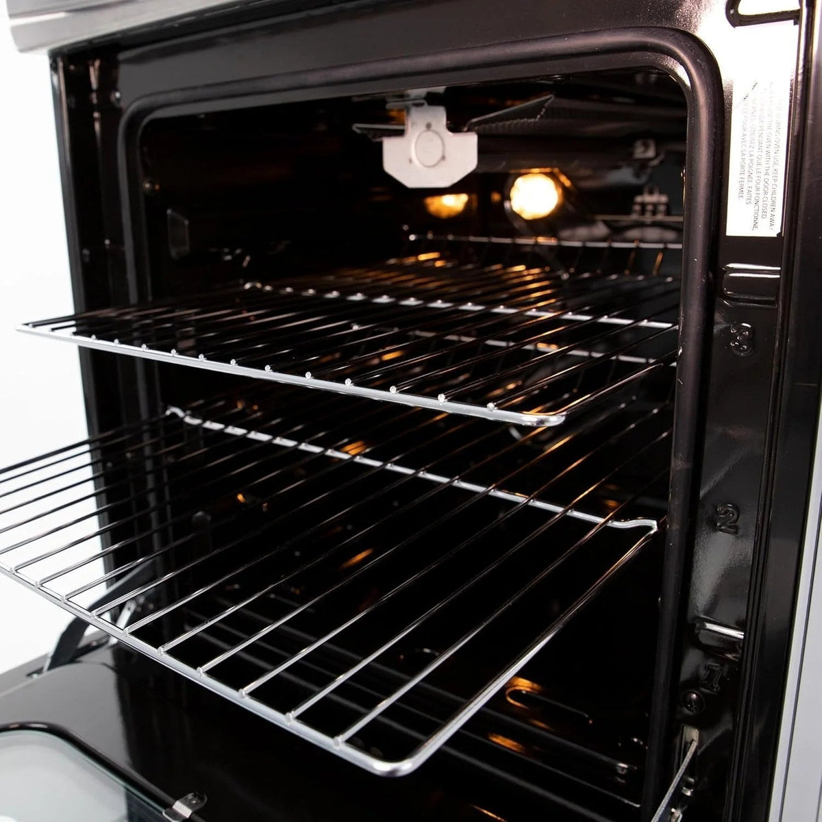 Casavibeo Avanti GR2013CSS 20-inch freestanding gas range with four burners and oven in stainless steel finish.