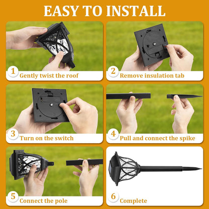 Six Belro LED solar pathway garden lights illuminating outdoor walkway with modern design in a garden setting