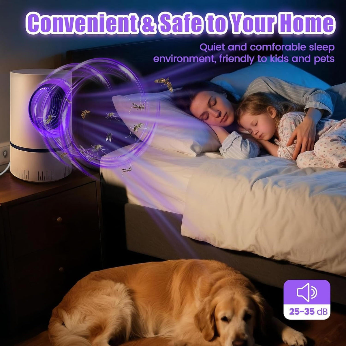 Belro UV insect trap for indoor and outdoor use, captures mosquitoes and flies with UV light in a sleek electronic device.