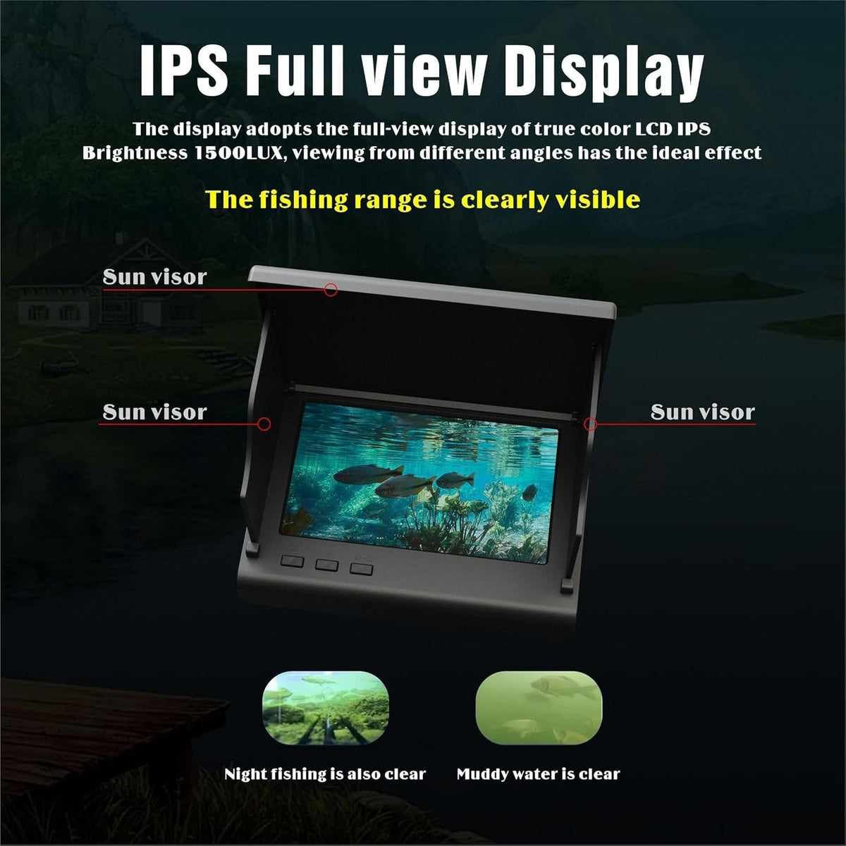 Belro portable fish finder with underwater fishing camera and 4.3-inch LCD monitor, ideal for underwater viewing and fishing.