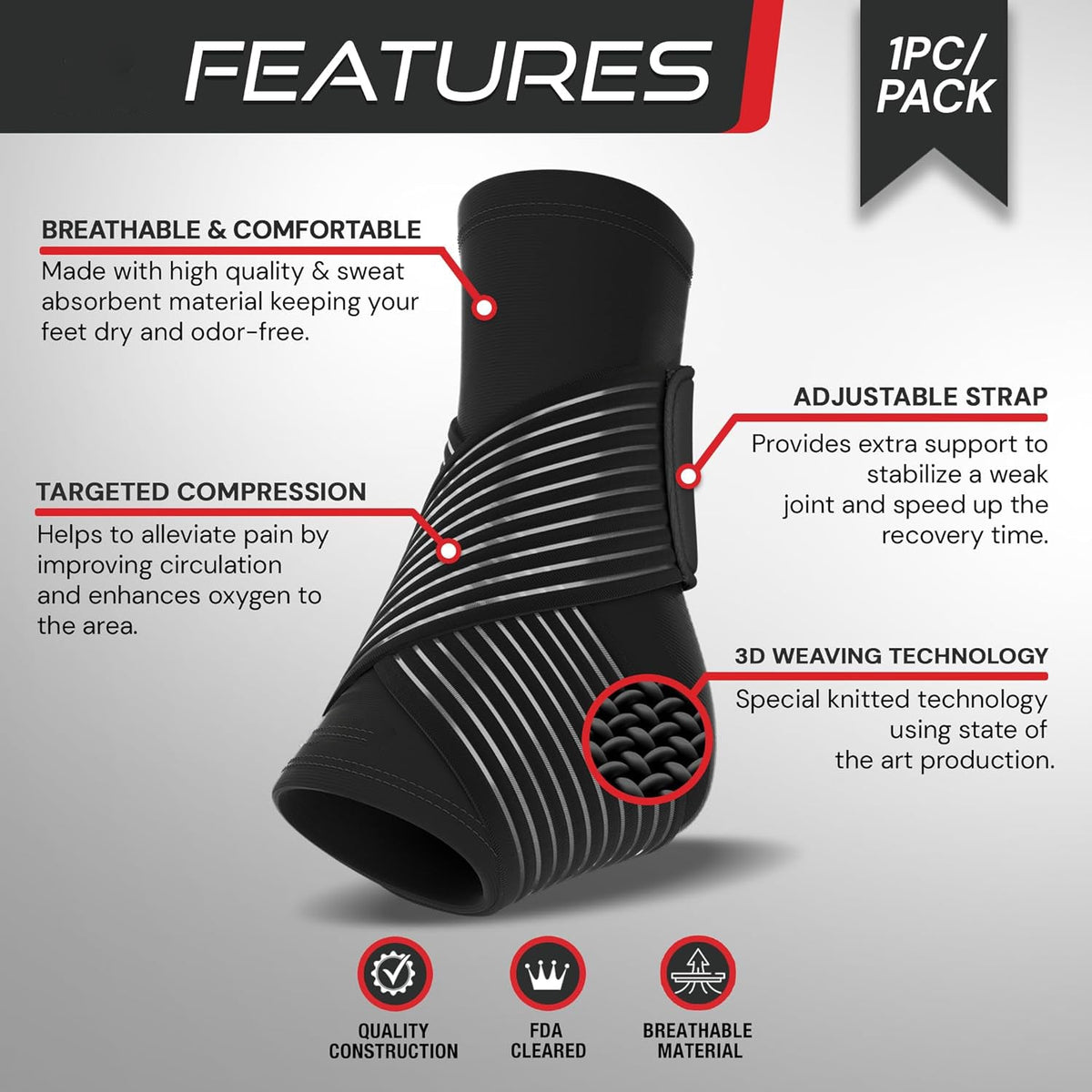 Belro ankle support brace attached to ankle, designed as a suspenders accessory for added stability and support.