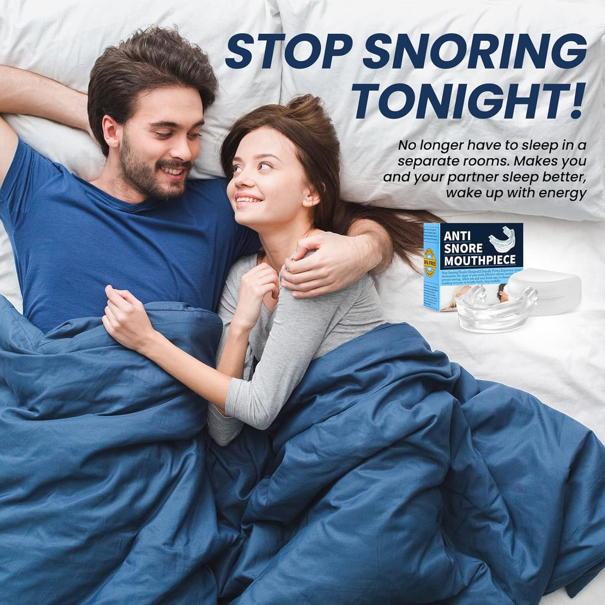 Belro anti-snoring mouthpiece guard for sleep apnea, designed to reduce snoring and improve sleep quality.