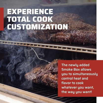 Casavibeo Camp Chef Woodwind Pro 36 pellet grill with stainless steel lid and control panel, ideal for outdoor cooking and smoking.