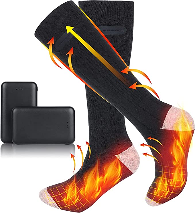 Belro heated socks for outdoor use, featuring electric heating elements to keep feet warm in cold weather.