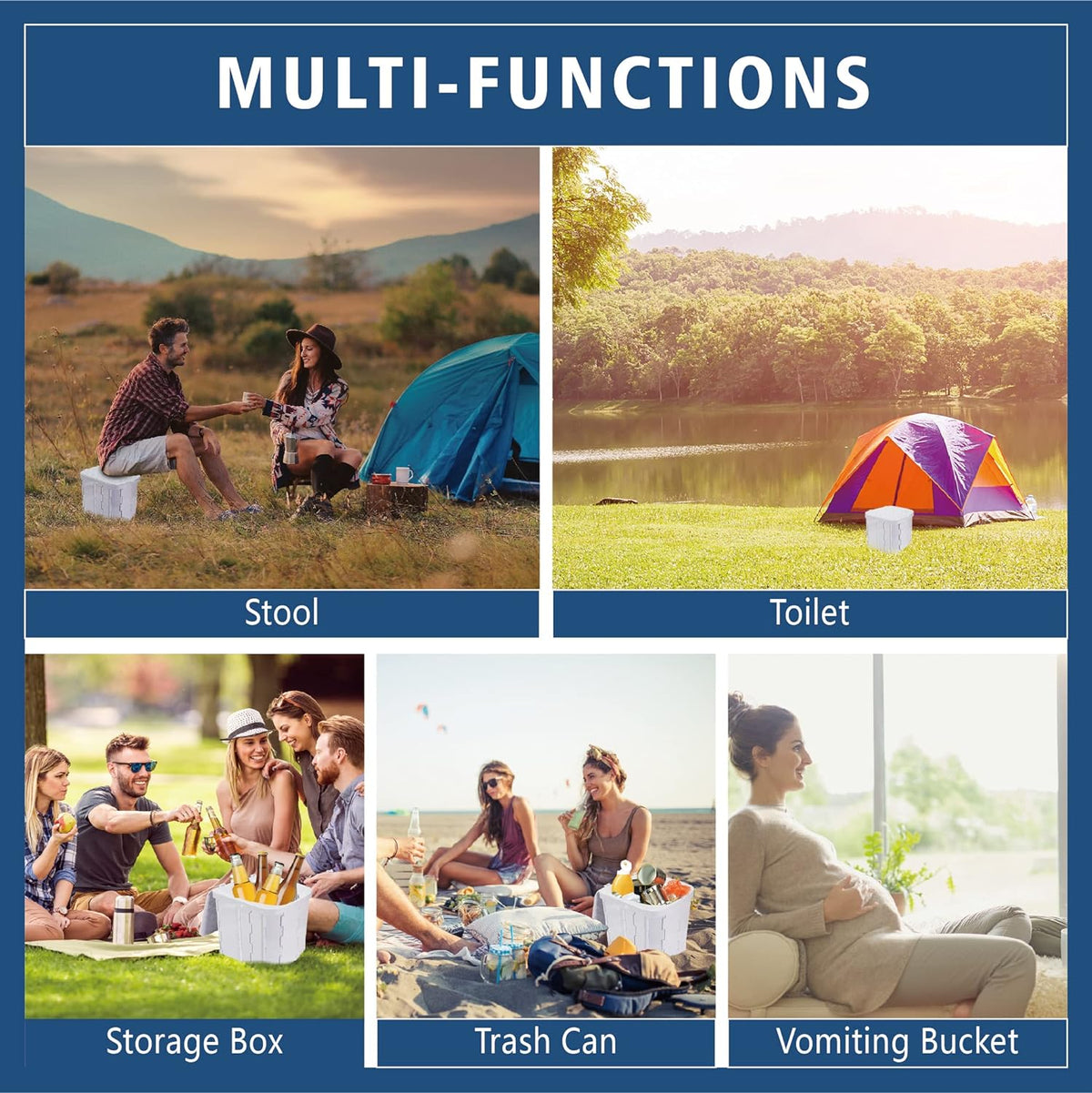 Belro camping portable toilet with compact design, suitable for outdoor use and easy to carry for camping or outdoor activities.