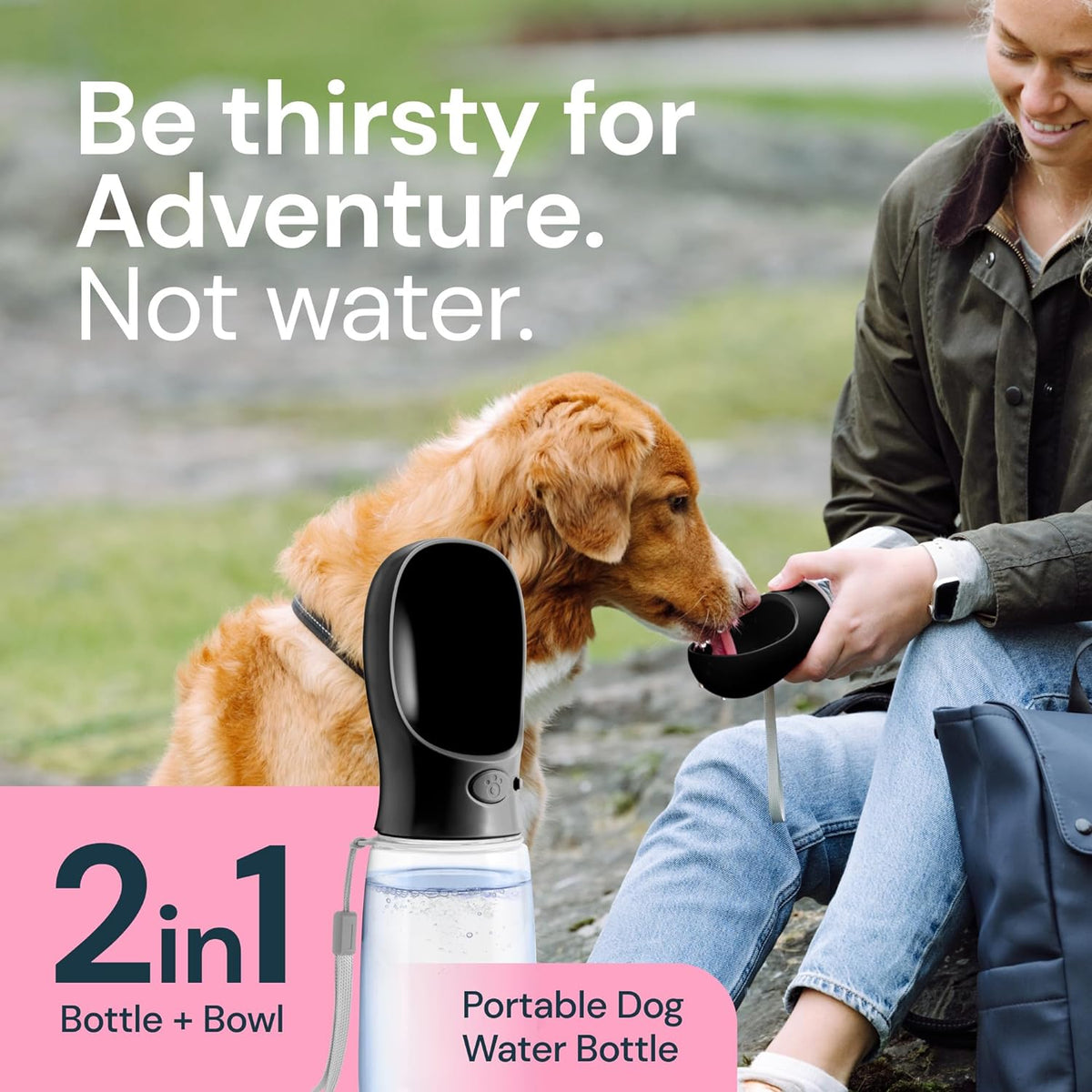 Belro 19 oz portable water bottle for dogs, compact pet feeding and watering supply with a convenient design for on-the-go hydration.