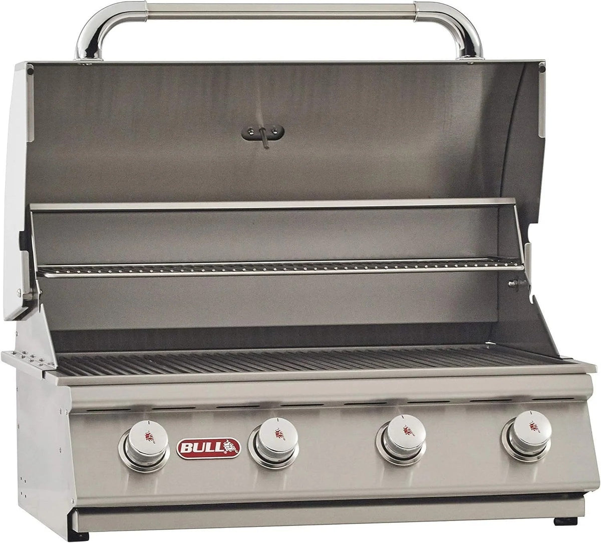 Casavibeo Bull Outlaw 30-inch built-in natural gas grill with 4 burners, stainless steel construction, and grilling surface.