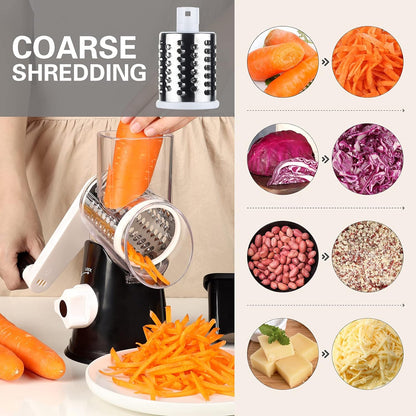 Belro rotary cheese and vegetable manual grater with stainless steel drum and ergonomic handle for easy food prep.