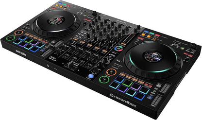 Pioneer DJ DDJ-FLX10 4-channel DJ controller with jog wheels, mixer knobs, and performance pads for professional DJ setups