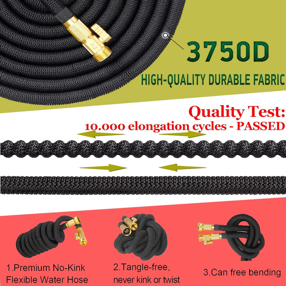 Belro expandable garden hose in green, flexible and lightweight, suitable for outdoor watering and garden tasks.