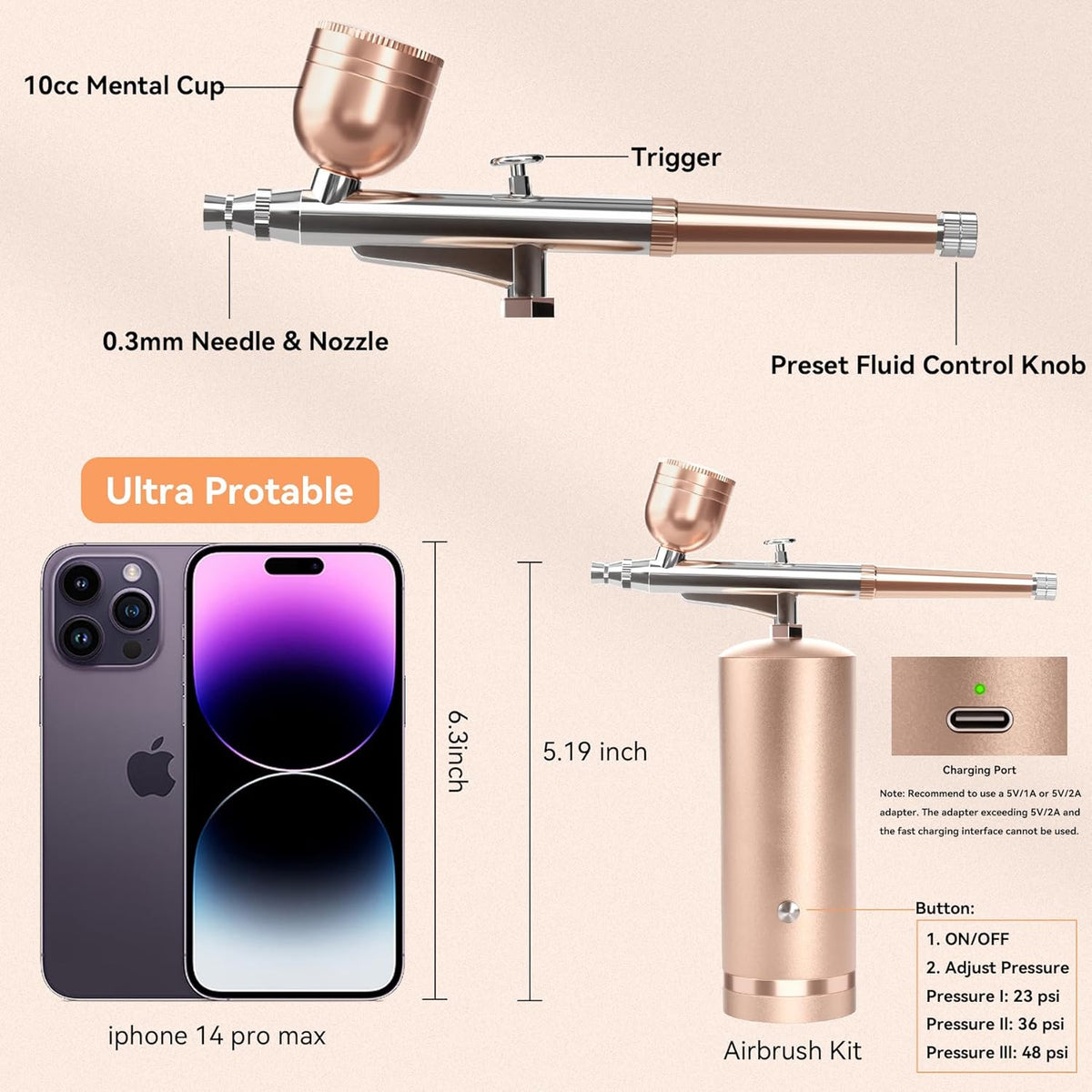 Belro cordless airbrush kit with spray gun, compressor, and accessories for detailed painting and makeup applications.