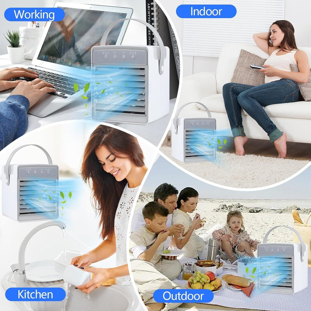 Belro small portable high-capacity AC unit for outdoor use, compact design ideal for home and garden cooling.