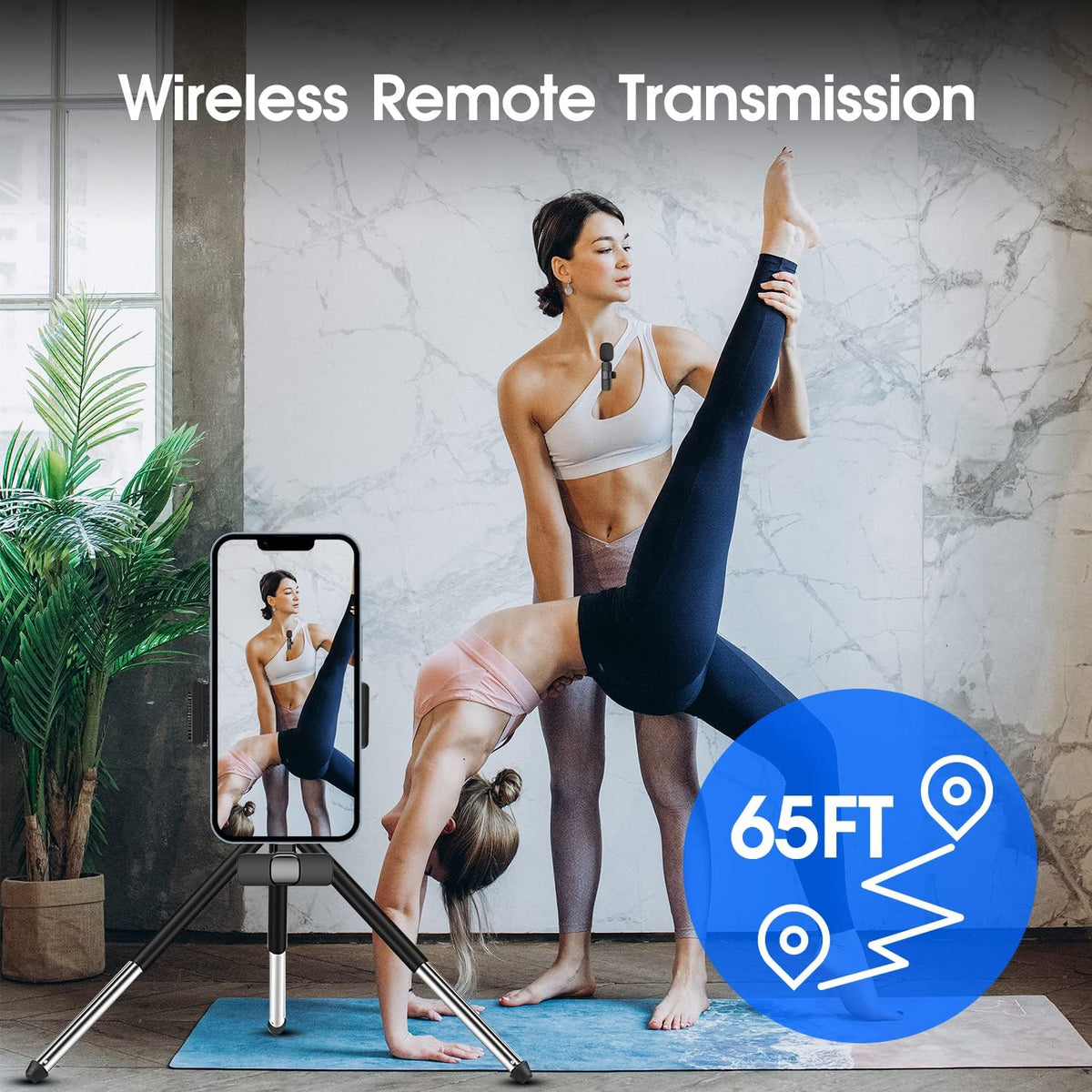 Belro 2-pack wireless microphones for iPhone and iPad, compact audio microphones for mobile recording and streaming.