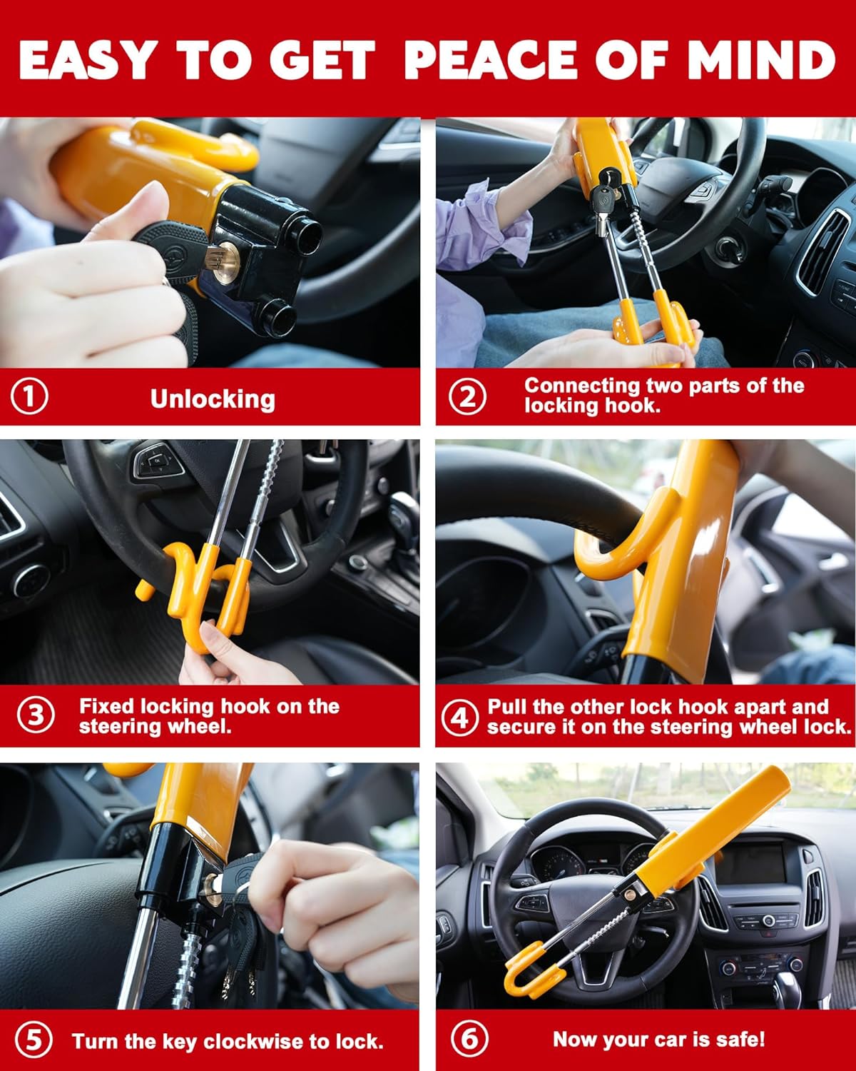 Belro car steering wheel lock depicted on a T-shirt, showcasing a safety-themed graphic design with bold lettering and a lock illustration.
