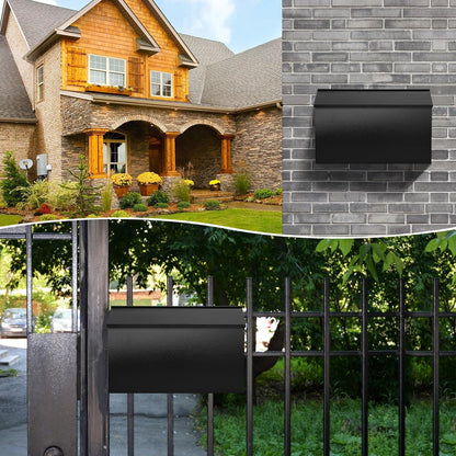 Large Belro wall-mount mailbox with spacious design for secure outdoor mail storage, ideal for home and garden decor.