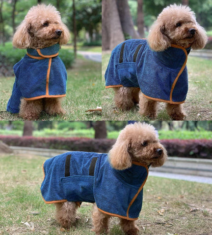 Belro dog bath robe in soft, cozy fabric, designed for comfortable sleepwear and post-bath warmth.