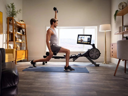 NordicTrack RW900 rowing machine with digital display and adjustable resistance for full-body workout.