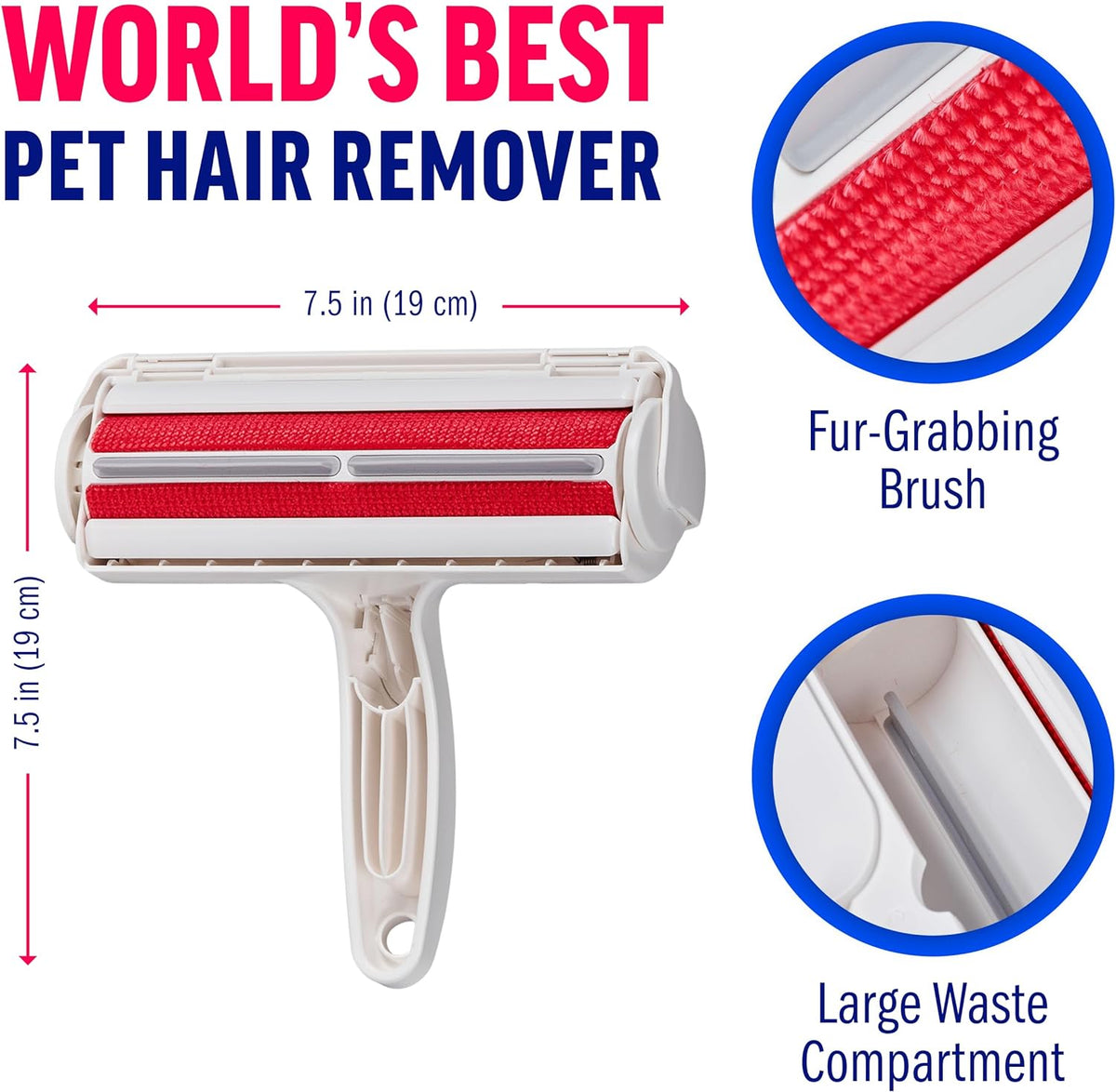 Belro Pet Hair Roller Remover for home and outdoor use, featuring a reusable design and sticky surface to remove pet hair from fabrics.