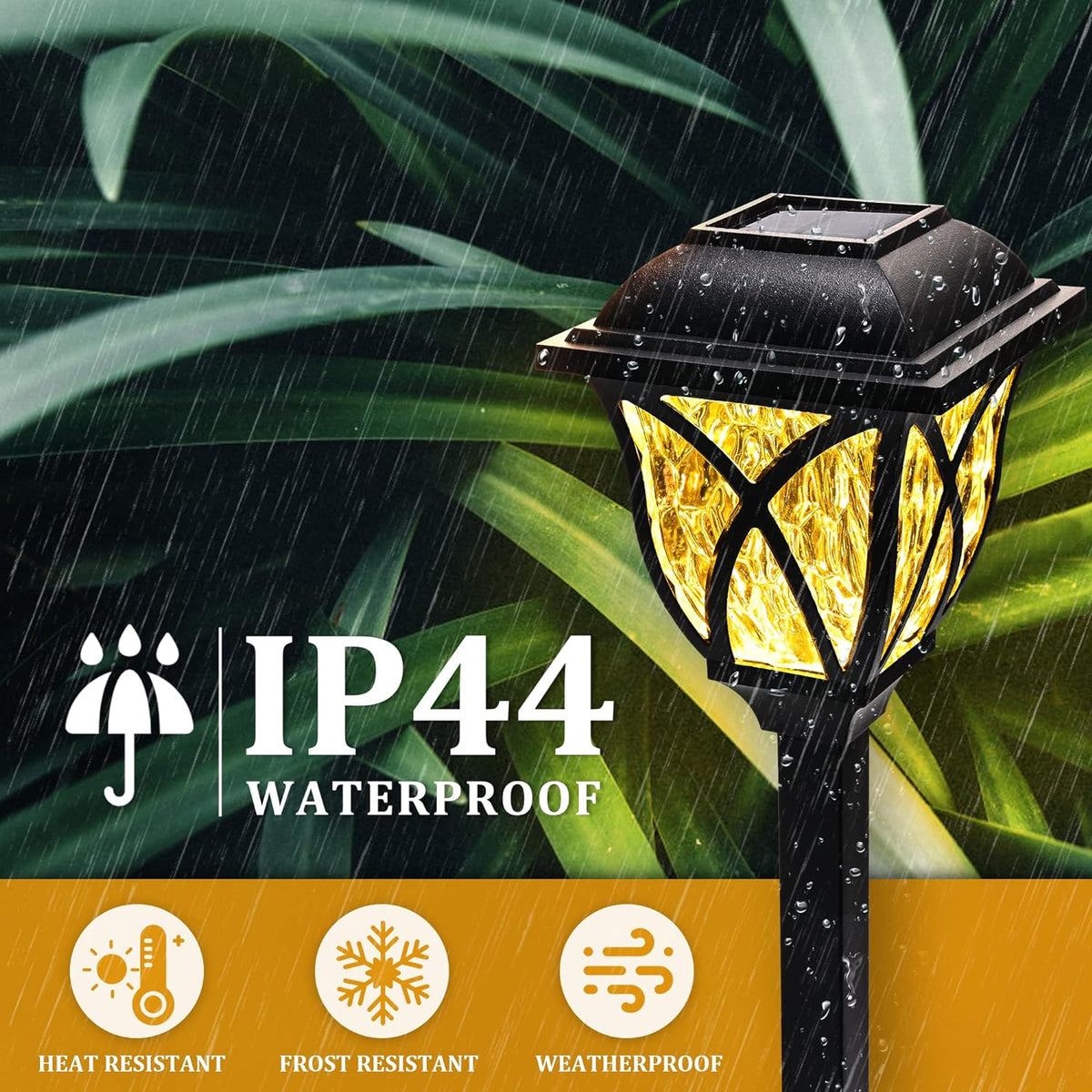 Six Belro solar LED pathway garden lights illuminating outdoor walkway with modern design in a garden setting.