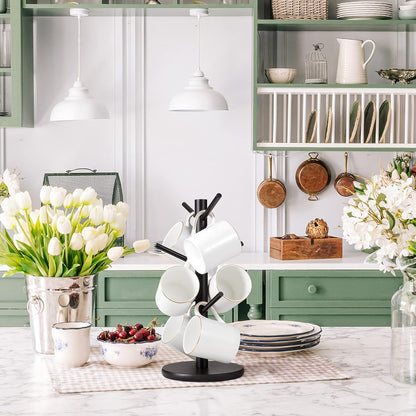 Belro Cup Mug Holder Tree for kitchen organization, featuring multiple hooks for hanging mugs in home and dining spaces.