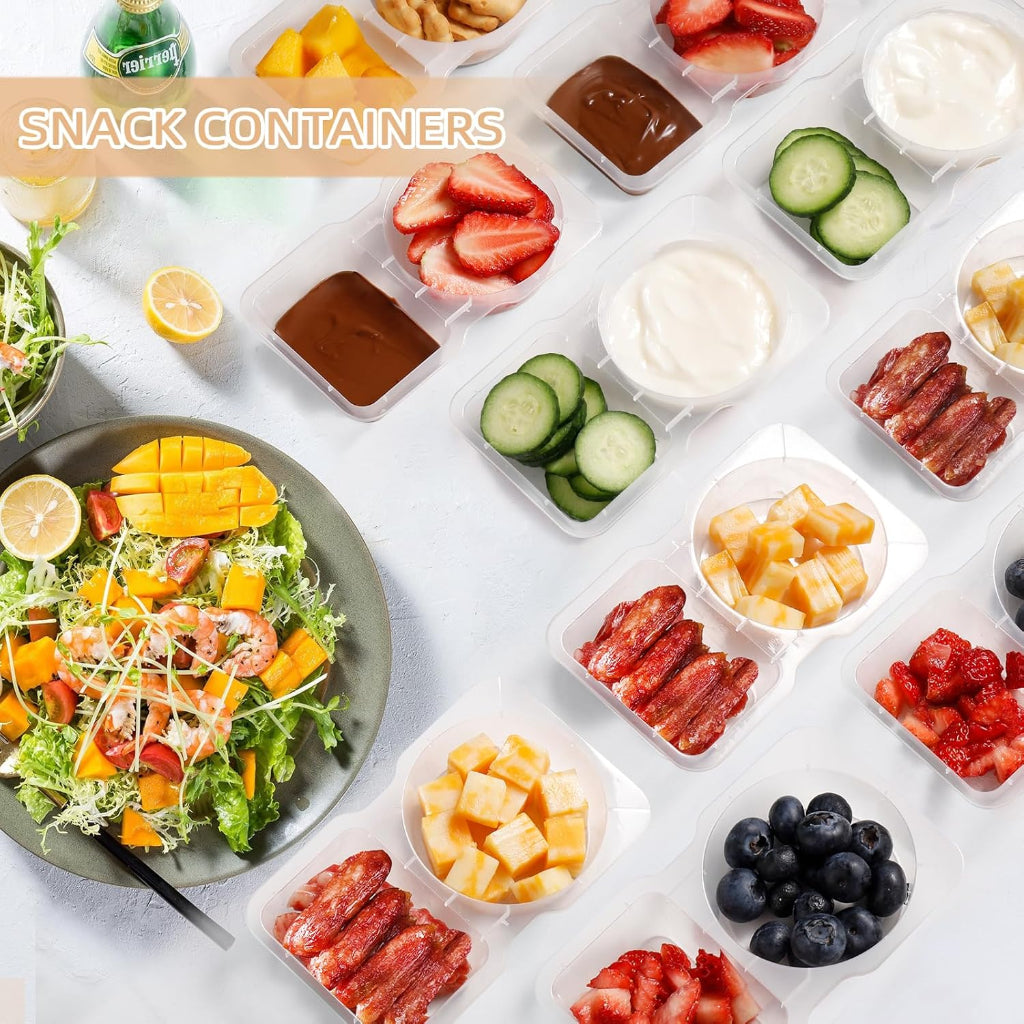 DecorsDeluxe Bento lunch boxes, 20-pack snack containers with two compartments for easy organization and portable meals.