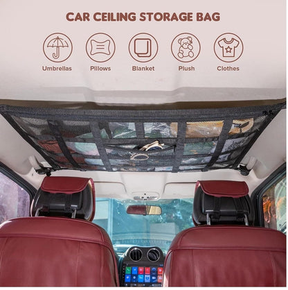 Belro interior cargo net for home and garden storage, fabric with elastic edges for securing items in vehicles or storage spaces.