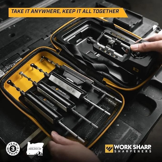 Casavibeo Work Sharp Precision Adjust Elite knife sharpener with adjustable system for hunting, serrated, and kitchen knives.