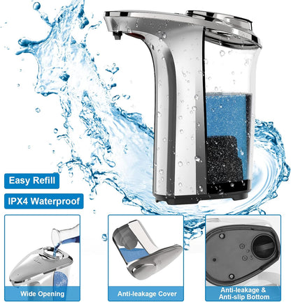Belro automatic touchless dish soap dispenser for kitchen and bathroom, sleek modern design with sensor for hands-free soap dispensing