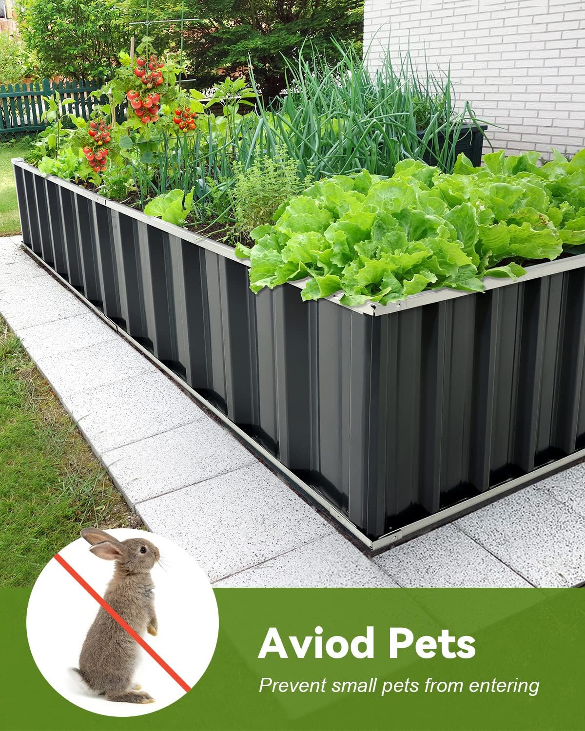 Belro outdoor raised garden bed for flowers and vegetables, made of sturdy wood, ideal for home garden outdoor planting.
