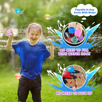 Belro reusable magnetic water balloons for kids, colorful toy set for arts and craft play, outdoor water fun and creative activities.