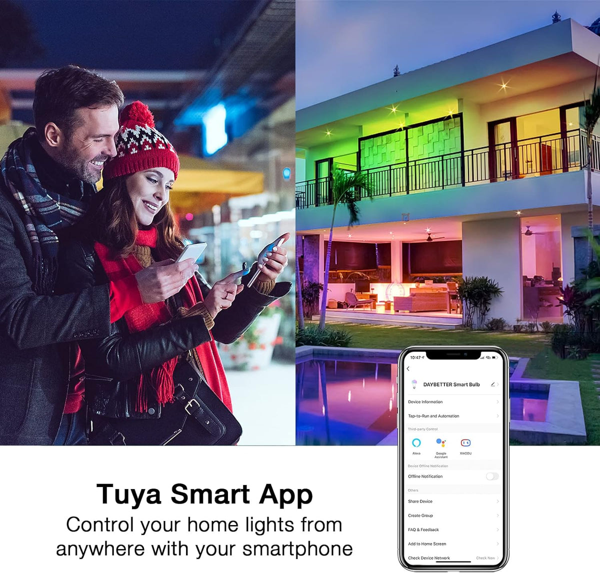 Belro WiFi LED smart light bulb installed in a ceiling socket, showcasing adjustable lighting features in a modern home setting.