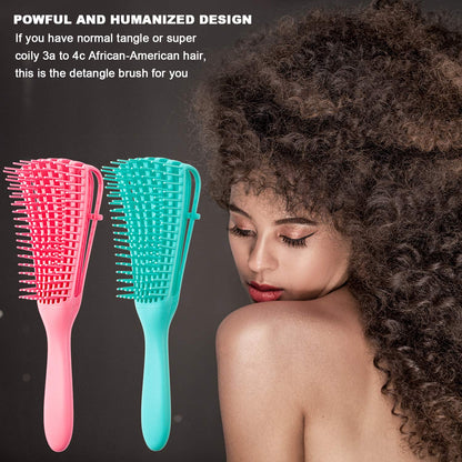 Belro 2-piece detangling brush set for African textured hair, suitable for 3a to 4c hair types, in natural hair care style