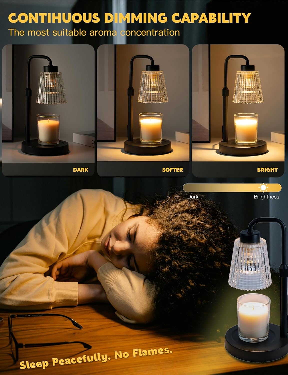 Belro dimmable candle lamp warmer for fragrances, featuring a sleek design for adding ambiance and scent to your space.